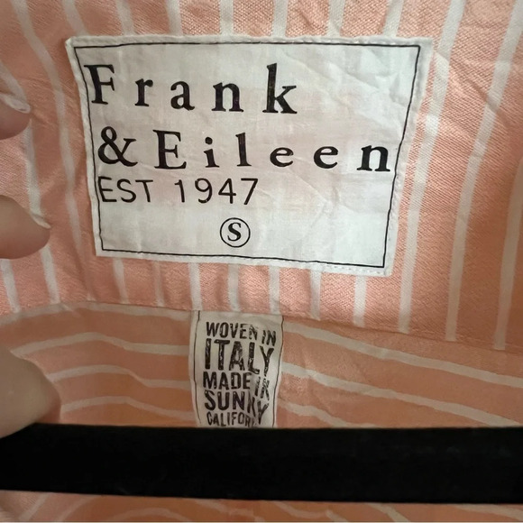 NWOT Frank And Eileen Barry Cotton Poplin Creamsicle Striped Button Down Shirt - Picture 5 of 11